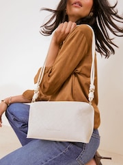 Friends Like These Cream Boxy Weave Crossbody Bag - Image 3 of 9