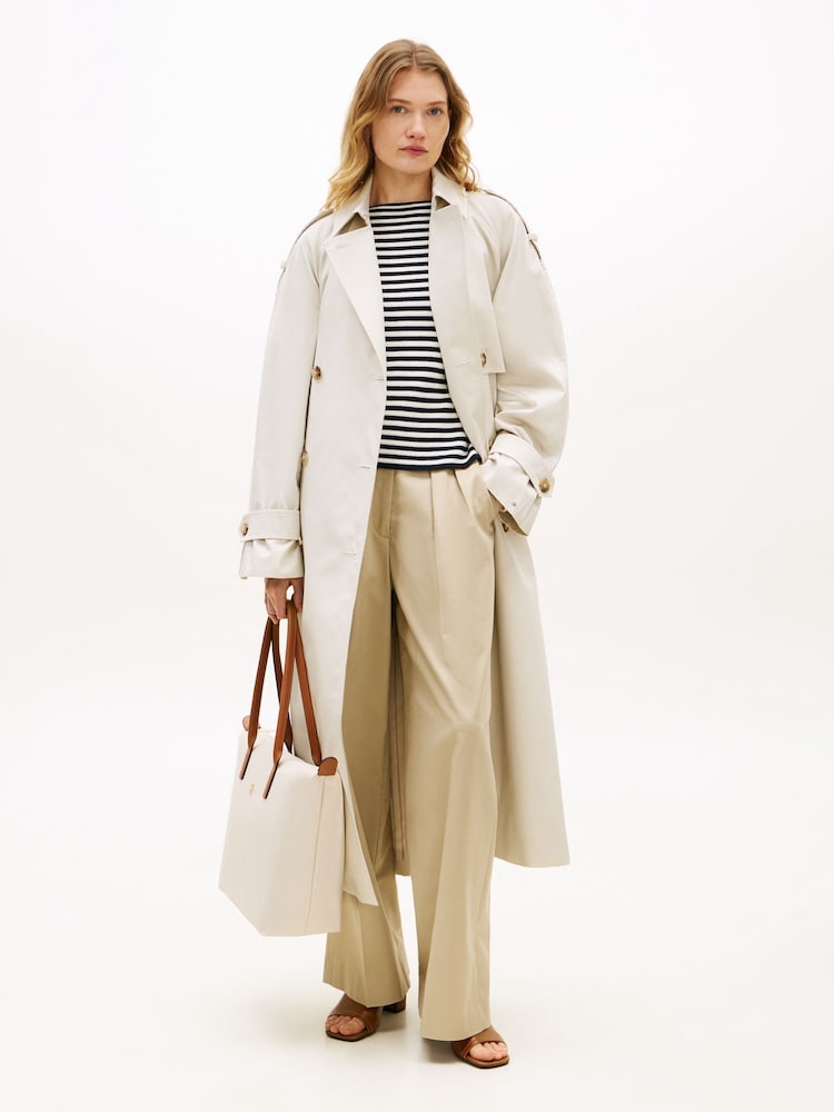 Tommy Hilfiger Cream Monogram Contrast Handle Tote Bag - Image 5 of 5