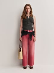 Free People Pink Nia Boyfriend Jeans - Image 1 of 8