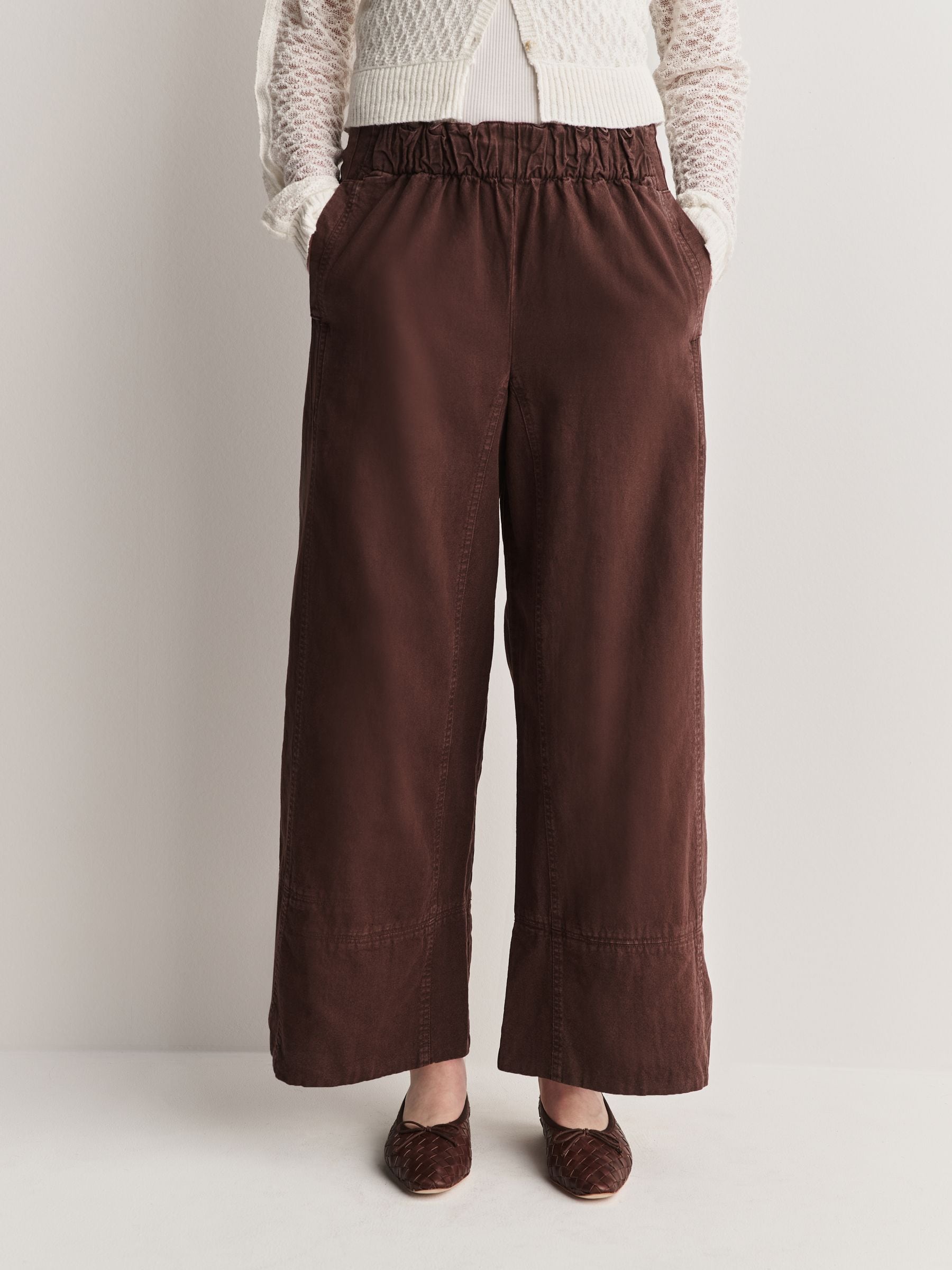 Buy Free People Brown Days End Linen Trousers from Next USA