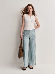 Free People White Jamie Henley Tank Top - Image 2 of 5