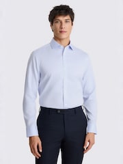 MOSS Blue Tailored Fit Dobby Non Iron Shirt - Image 1 of 2