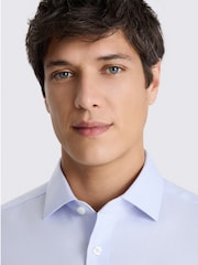 MOSS Blue Tailored Fit Dobby Non Iron Shirt - Image 2 of 2