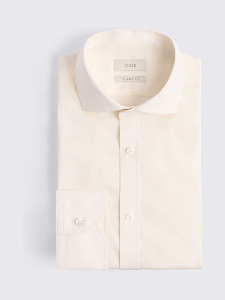 Off White - قميص تلبيس مخصص قابل للتمدد من Moss - Image 3 of 3