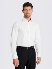 MOSS White Slim Fit Stretch Contrast Shirt - Image 1 of 3