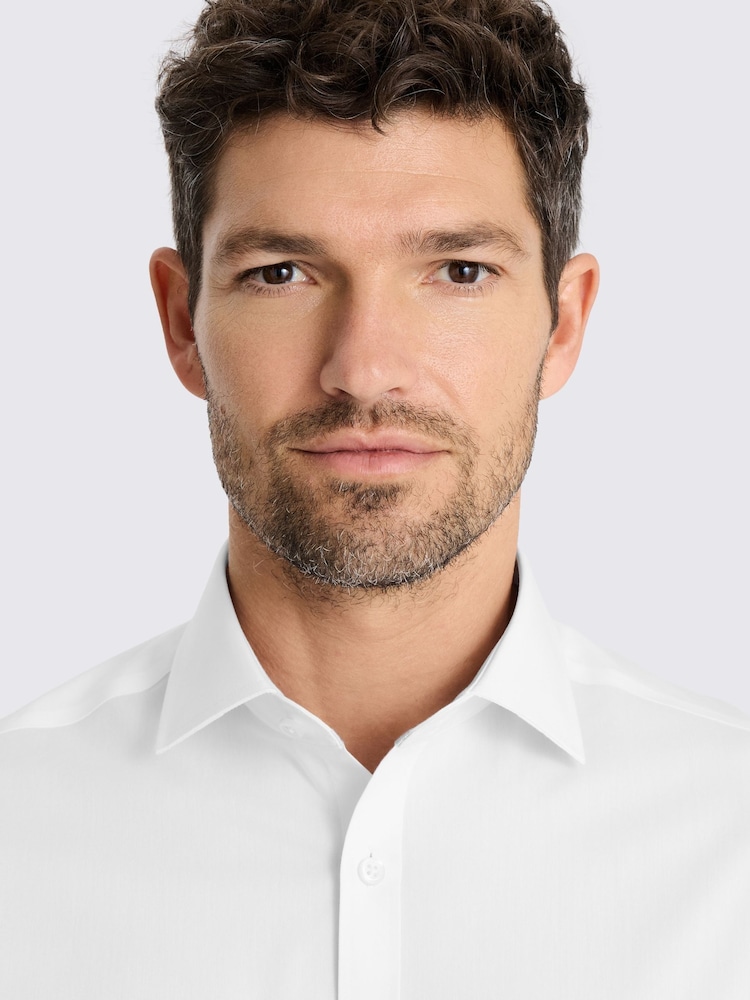 MOSS White Slim Fit Stretch Contrast Shirt - Image 2 of 3