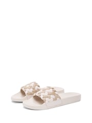 Tommy Hilfiger Natural Braided Pool Slides - Image 3 of 5