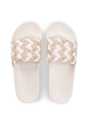 Tommy Hilfiger Natural Braided Pool Slides - Image 4 of 5