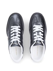 Tommy Hilfiger Black Monogram Leather Trainers - Image 5 of 6