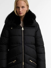 Barbour International Black Longline Cyrus Puffer Jacket - Image 3 of 7