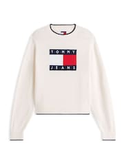 Tommy Jeans Intarsia Flag Badge Tipped Relaxed Jumper - Imaginea 5 din 5