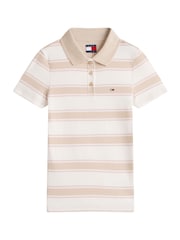Tommy Jeans Brown Slim Fit Ribbed Polo Shirt - Image 5 of 5