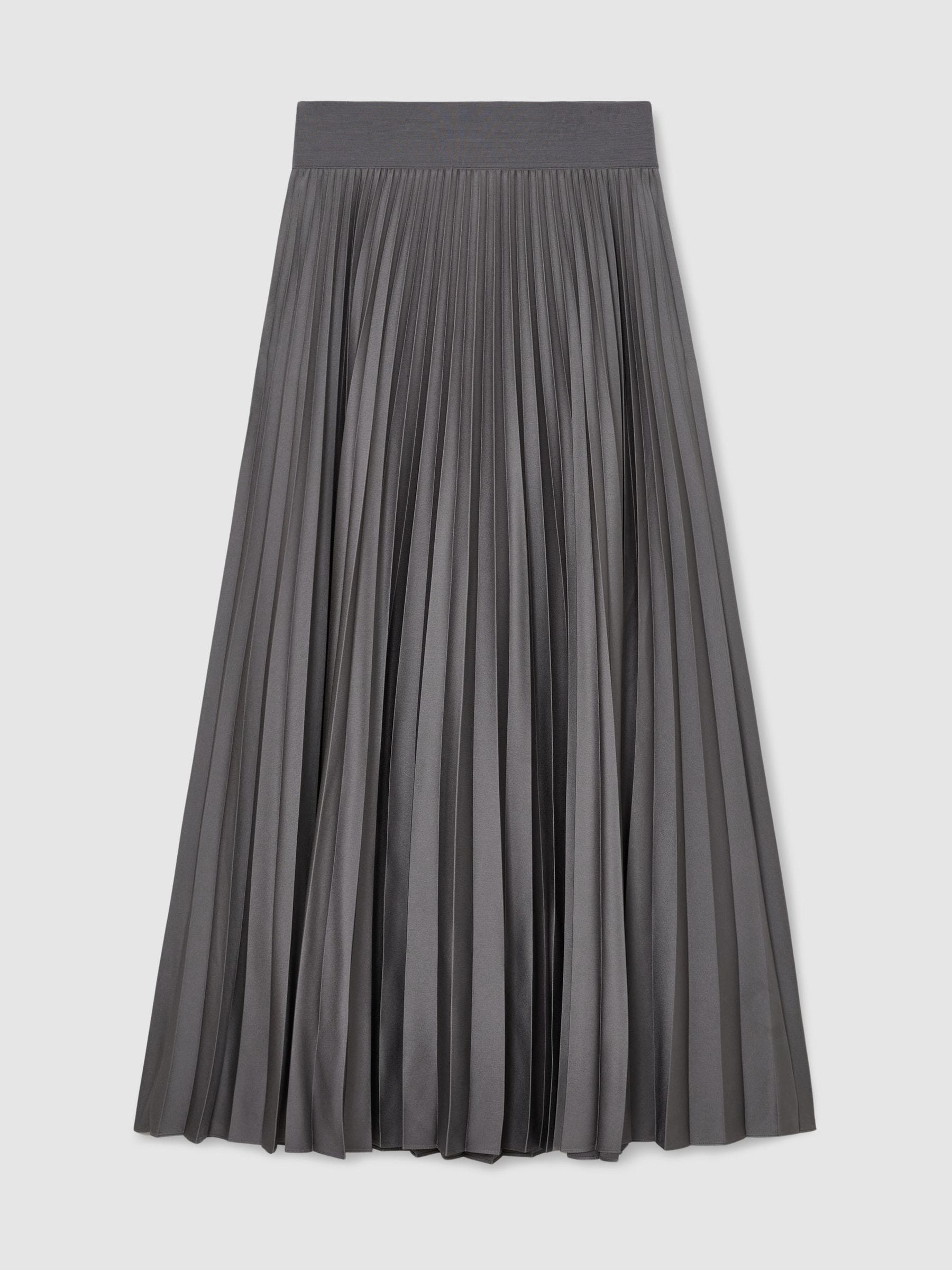 Buy Reiss Grey Seren Pleated Midi Skirt from Next USA
