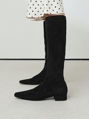 Black Standard fit Forever Comfort® Chisel Toe Knee High Boots - Image 2 of 4