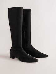 Black Standard fit Forever Comfort® Chisel Toe Knee High Boots - Image 6 of 9