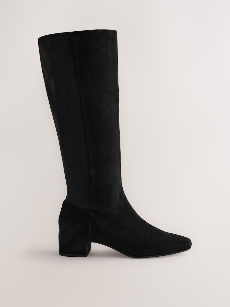 أسود - Forever Comfort® Chisel Toe Knee High Leather Sock Boots - صورة 1 من 5 أسود - Forever Comfort® Chisel Toe Knee High Leather Sock Boots - صورة 1 من 5