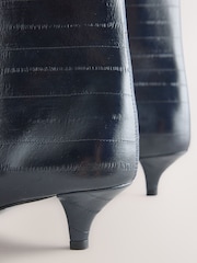 Navy/Blue Forever Comfort® Point Toe Eel Midi Boots - Image 4 of 5