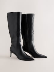 Crno - Forever Comfort® Pointed Knee High Boots - Slika 2 od 6