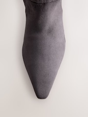 Grey Standard fit Forever Comfort® Slouch Pointed Toe Kitten Heel Boots - Image 6 of 8
