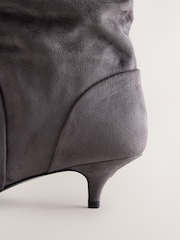 Grey Standard fit Forever Comfort® Slouch Pointed Toe Kitten Heel Boots - Image 8 of 8