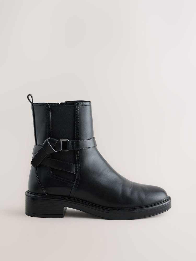 Black Standard fit Forever Comfort® Chelsea Knot Ankle Boots - Image 1 of 5 Black Standard fit Forever Comfort® Chelsea Knot Ankle Boots - Image 1 of 5