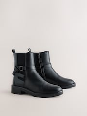 Black Standard fit Forever Comfort® Chelsea Knot Ankle Boots - Image 2 of 5