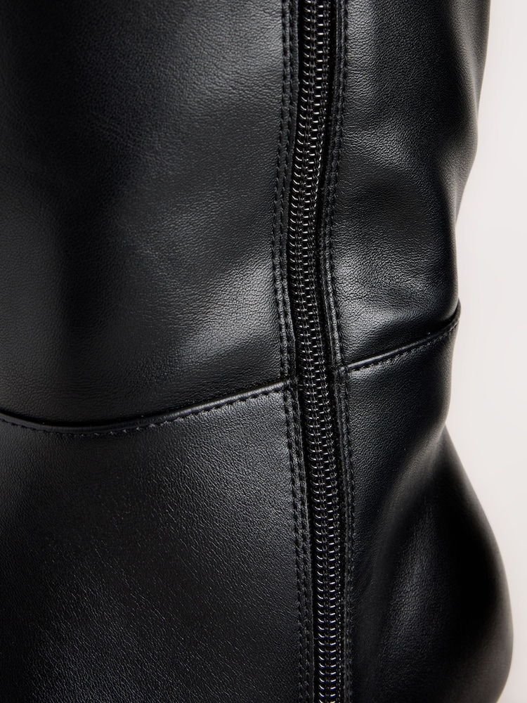 črna - Wide Leg Forever Comfort® Pointed Knee High Boots - Slika 5 iz 5