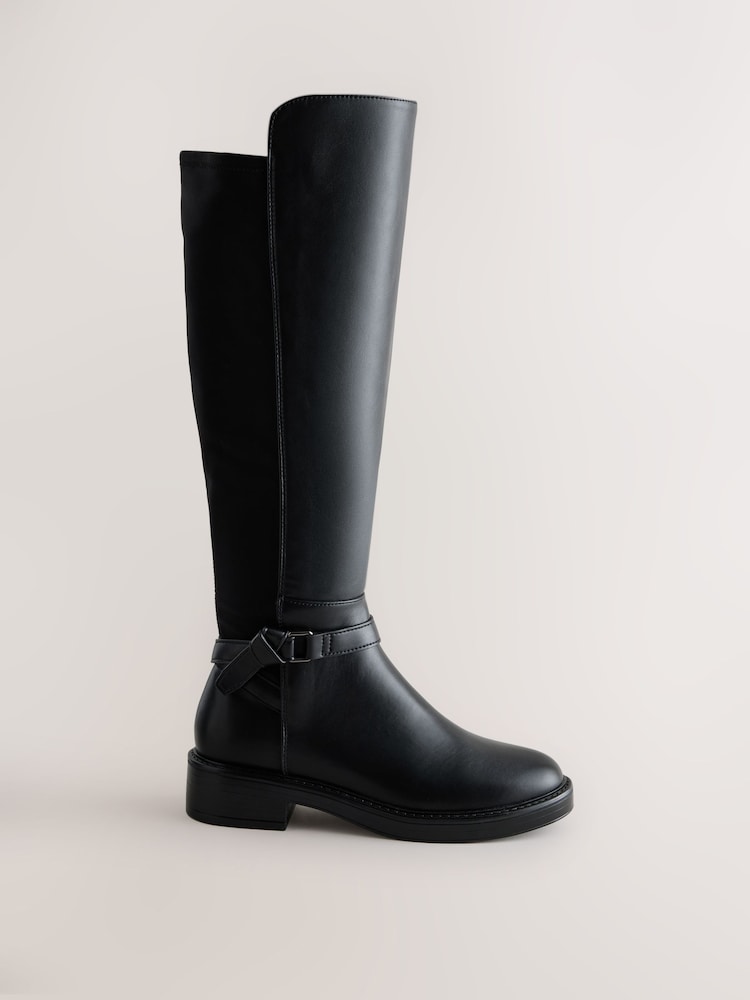 Czarny - Forever Comfort® Knot Knee High Rider Boots - Obraz 1 z 5 Czarny - Forever Comfort® Knot Knee High Rider Boots - Obraz 1 z 5