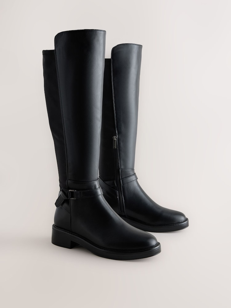 Czarny - Forever Comfort® Knot Knee High Rider Boots - Obraz 2 z 5 Czarny - Forever Comfort® Knot Knee High Rider Boots - Obraz 2 z 5