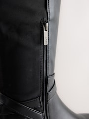 Czarny - Forever Comfort® Knot Knee High Rider Boots - Obraz 5 z 5