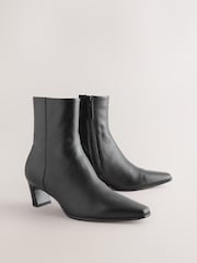 Black Standard fit Forever Comfort® Suede Chisel Ankle Leather Boots - Image 6 of 9