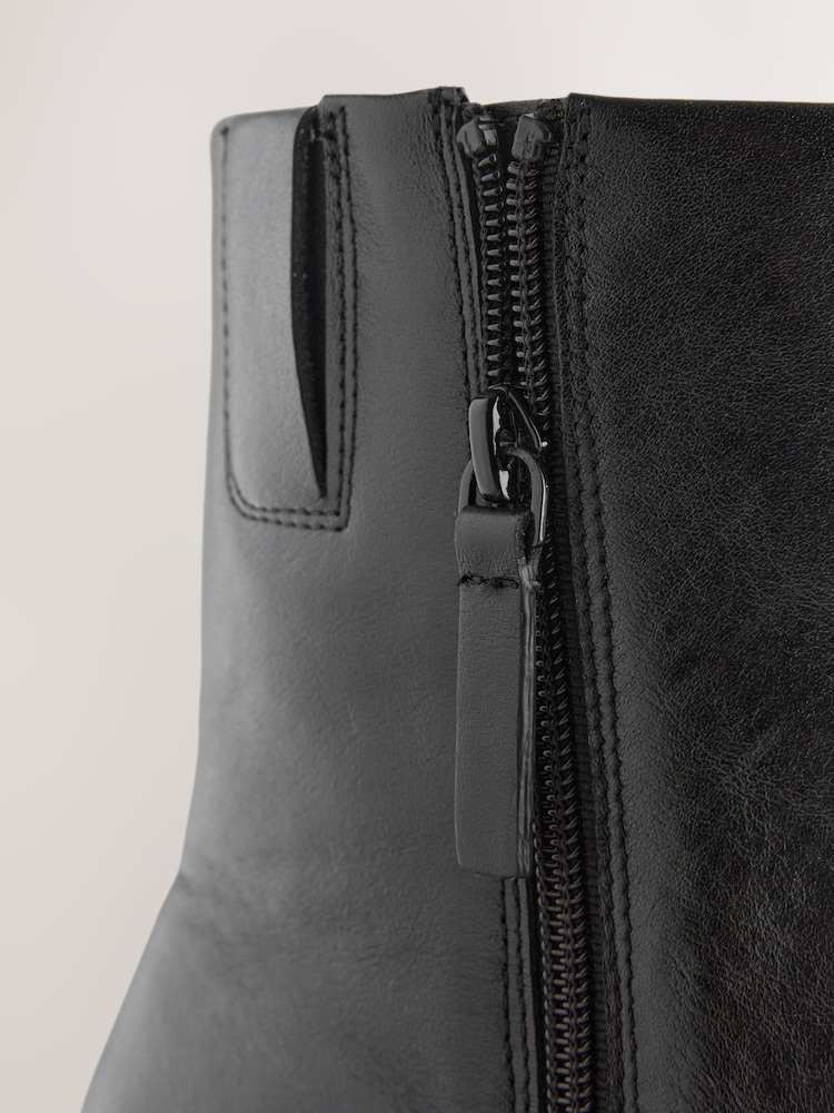 Black Standard fit Forever Comfort® Suede Chisel Ankle Leather Boots - Image 9 of 9 Black Standard fit Forever Comfort® Suede Chisel Ankle Leather Boots - Image 9 of 9