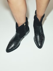 Black Extra Wide Fit Forever Comfort® Western Style Boots - Image 1 of 10