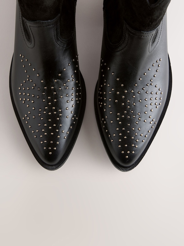 Black Extra Wide Fit Forever Comfort® Western Style Boots - Image 10 of 10