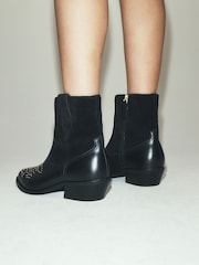 Black Extra Wide Fit Forever Comfort® Western Style Boots - Image 4 of 10