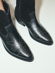 Black Extra Wide Fit Forever Comfort® Western Style Boots - Image 5 of 10
