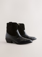 Black Extra Wide Fit Forever Comfort® Western Style Boots - Image 7 of 10