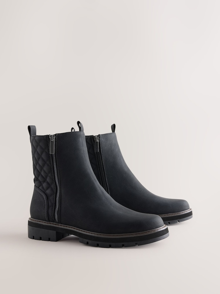 Itim - Forever Comfort® Black Casual Zip Chelsea Boots - Larawan 2 ng 5 Itim - Forever Comfort® Black Casual Zip Chelsea Boots - Larawan 2 ng 5
