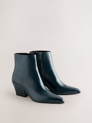 Teal Blue Standard fit Forever Comfort® Pointed Toe Ankle Boots - Image 1 of 6