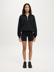 Cotton On Black Plush Half Zip Sweatshirt - Image 3 of 5
