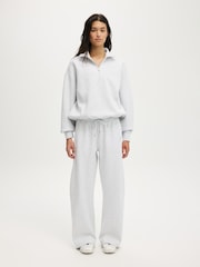 Cotton On Grey Plush Half Zip Sweatshirt - Image 1 of 4