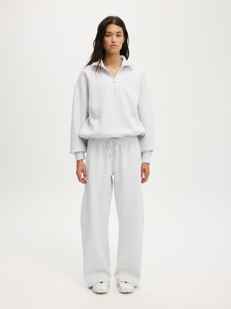 Cotton On Grey Plush Half Zip Sweatshirt - Image 1 of 4