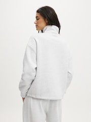 Cotton On Grey Plush Half Zip Sweatshirt - Image 3 of 4