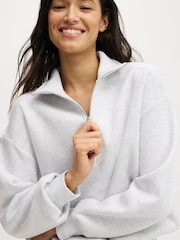 Cotton On Grey Plush Half Zip Sweatshirt - Image 5 of 5