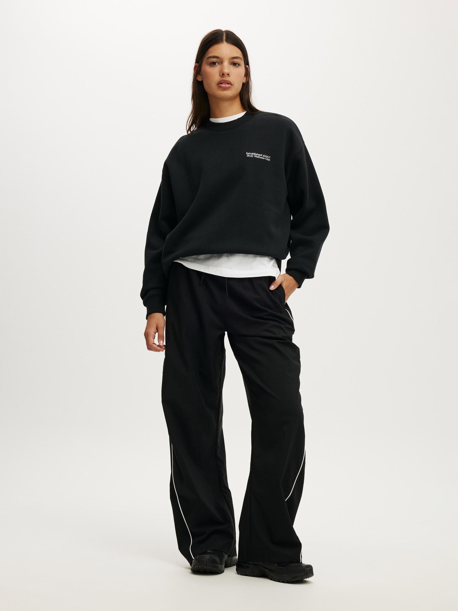 Buy Cotton On Black Plush Graphic Crew Sweatshirt from Next USA