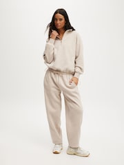 Cotton On Natural Plush Half Zip Sweatshirt - Image 1 of 2