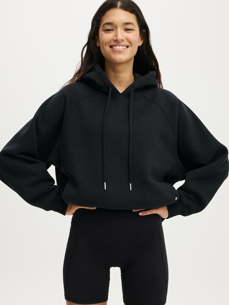 Cotton On Black Plush Premium Raglan Hoodie - Image 1 of 4