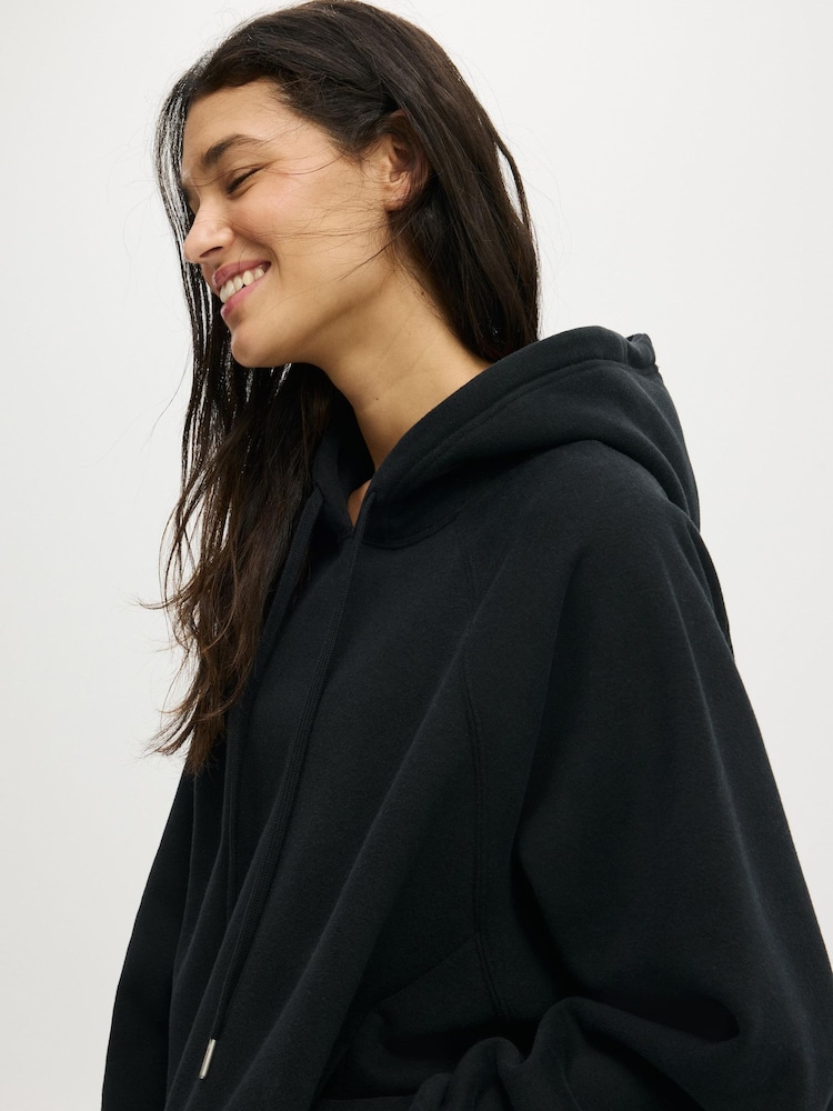 Cotton On Black Plush Premium Raglan Hoodie - Image 4 of 4