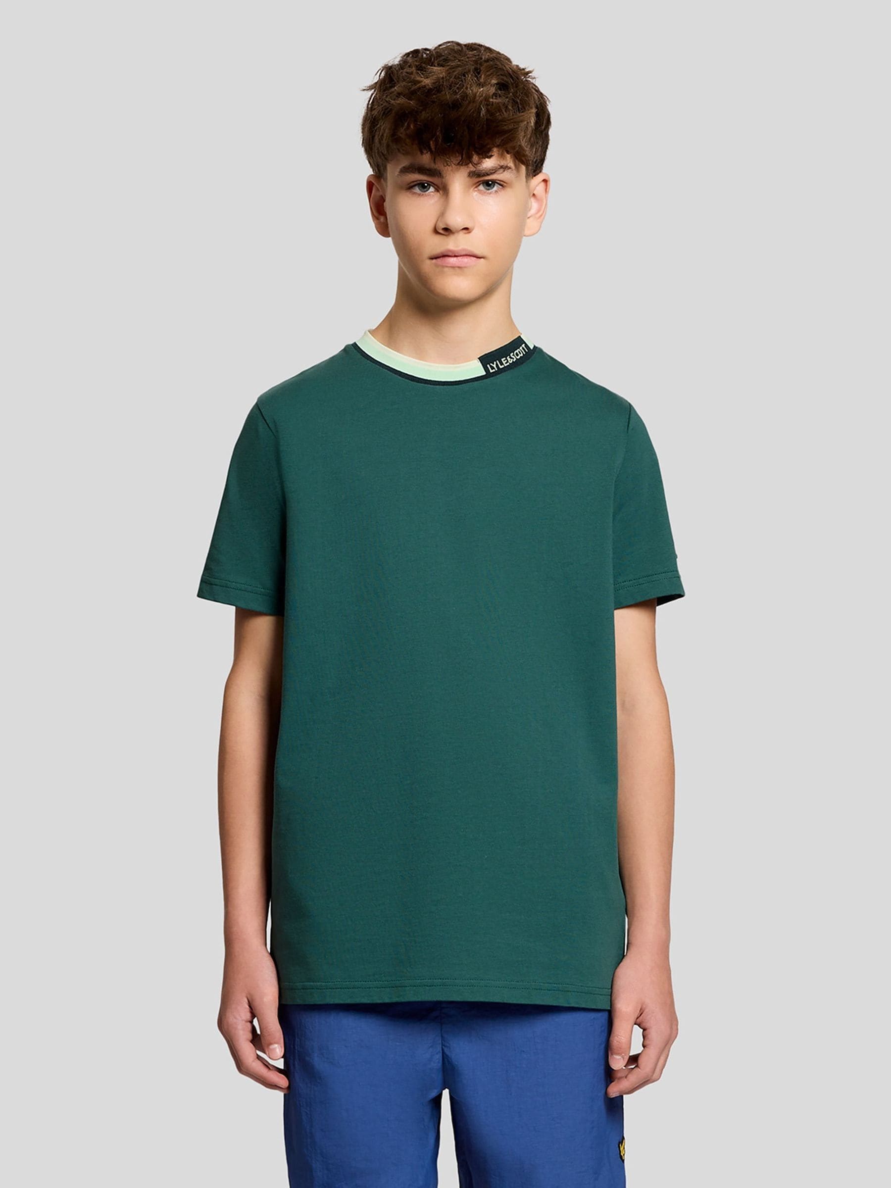 Lyle & Scott Boys Green Tipped Logo T-Shirt - Image 1