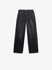 Superdry Black Mid Rise Wide Leg Jeans - Image 8 of 8